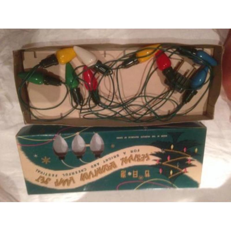 Oude antieke kerstlampjes kerstverlichting pastel