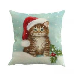 Kerst retro prints kitten kat kerstman rendier sneeuwpop