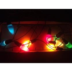 Oude antieke kerstlampjes kerstverlichting pastel