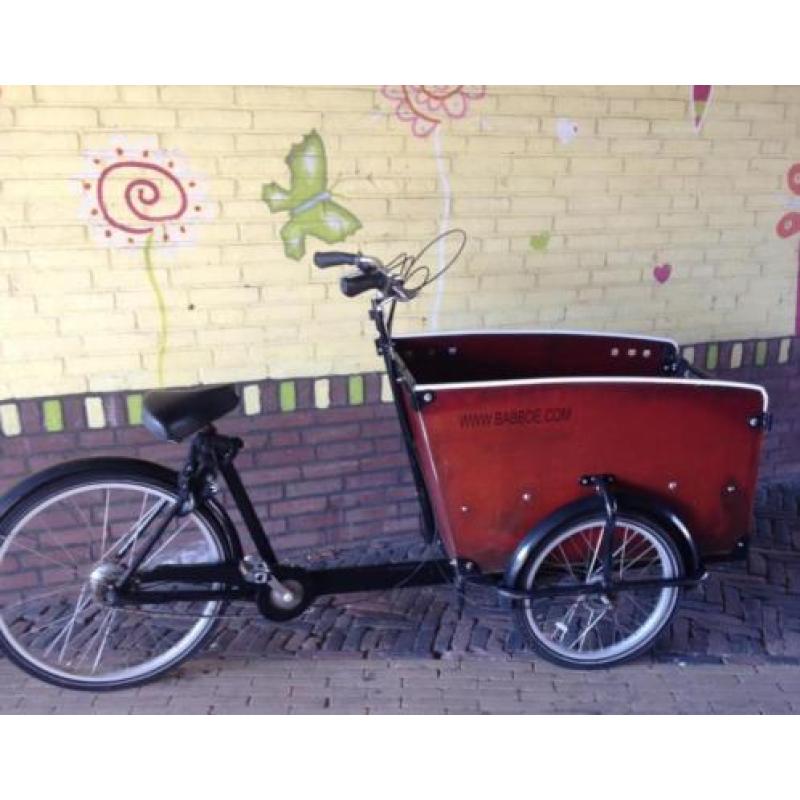 Te koop stevige tweedehands bakfiets van het merk babboe