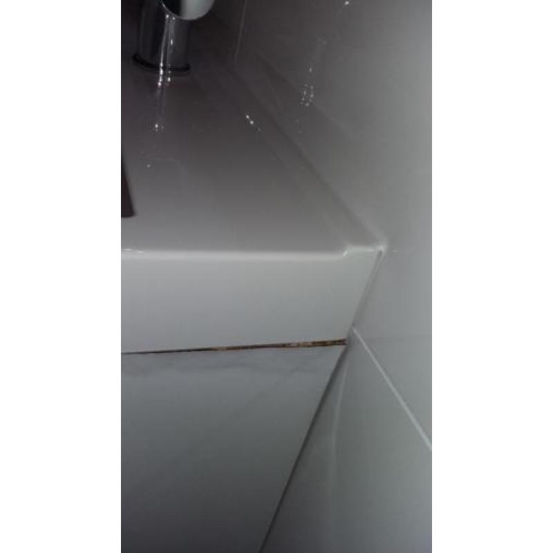 Badmeubel, hoogglans antraciet, 2 wastafels