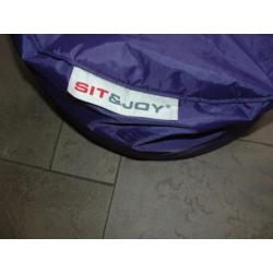 Sit & Joy small dot paarse en bloemen zitzak