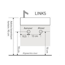 Fontein Ink Versus Links Mat Wit (zonder kraangat)