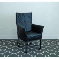 12 Originele Montis Chaplin stoelen - zwart leder, als nieuw