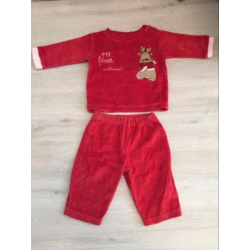 Kerstpak maat 50 - 56 My first XMas, velours, zie foto s