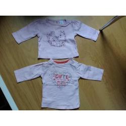 12 Baby shirts lange mouw maat 50 / 56