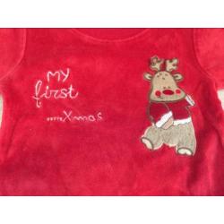 Kerstpak maat 50 - 56 My first XMas, velours, zie foto s