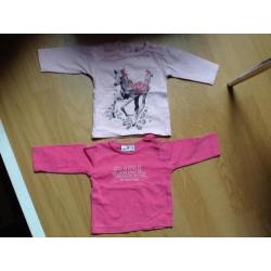 12 Baby shirts lange mouw maat 50 / 56