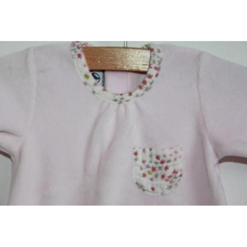 Roze velours pakje van Petit Bateau maat 50 (9013)