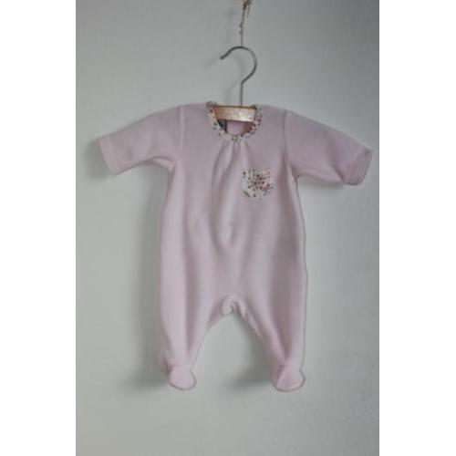Roze velours pakje van Petit Bateau maat 50 (9013)