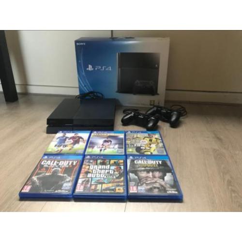 Playstation4 500GB, incl 6 games