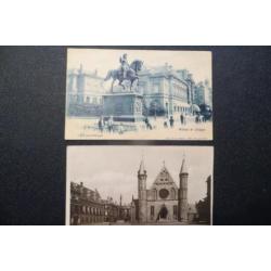 2 Ansichtkaarten Den Haag Binnenhof en Willem de Zwijger