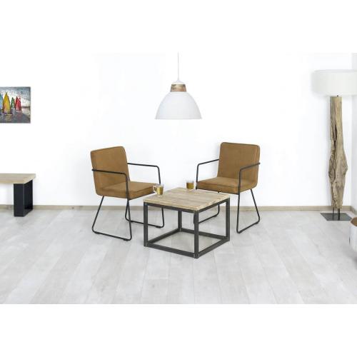 Steigerhouten salontafel Lovell met stalen onderstel