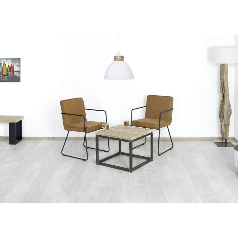 Steigerhouten salontafel Lovell met stalen onderstel