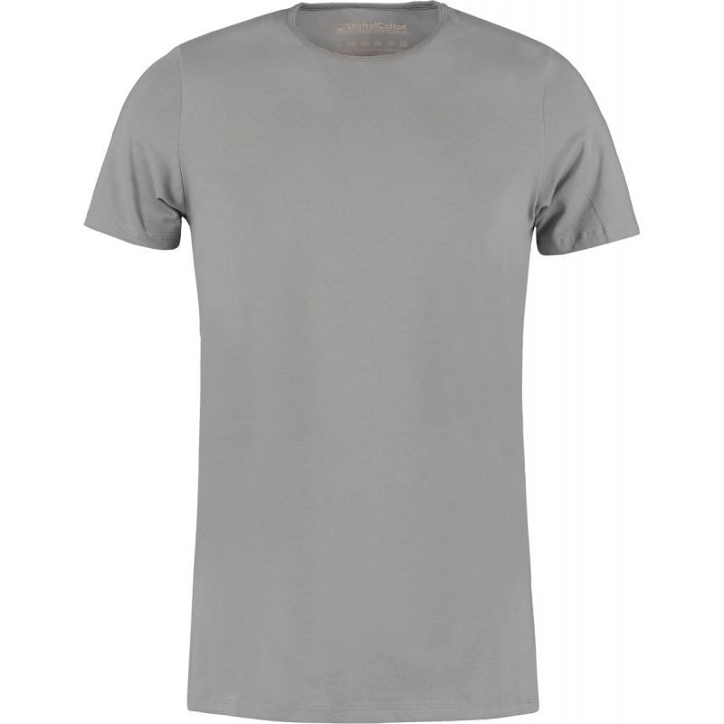 ShirtsofCotton Heren T shirt Grijs Basic Round 2 Pack