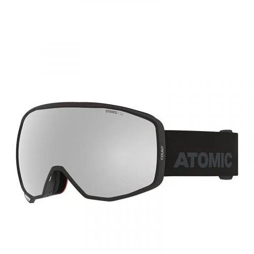 SK-X Atomic count Q Stereo Black Brown contrast Silver Mirror - Skibril incl. glazen op sterkte