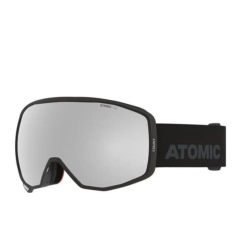 SK-X Atomic count Q Stereo Black Brown contrast Silver Mirror - Skibril incl. glazen op sterkte