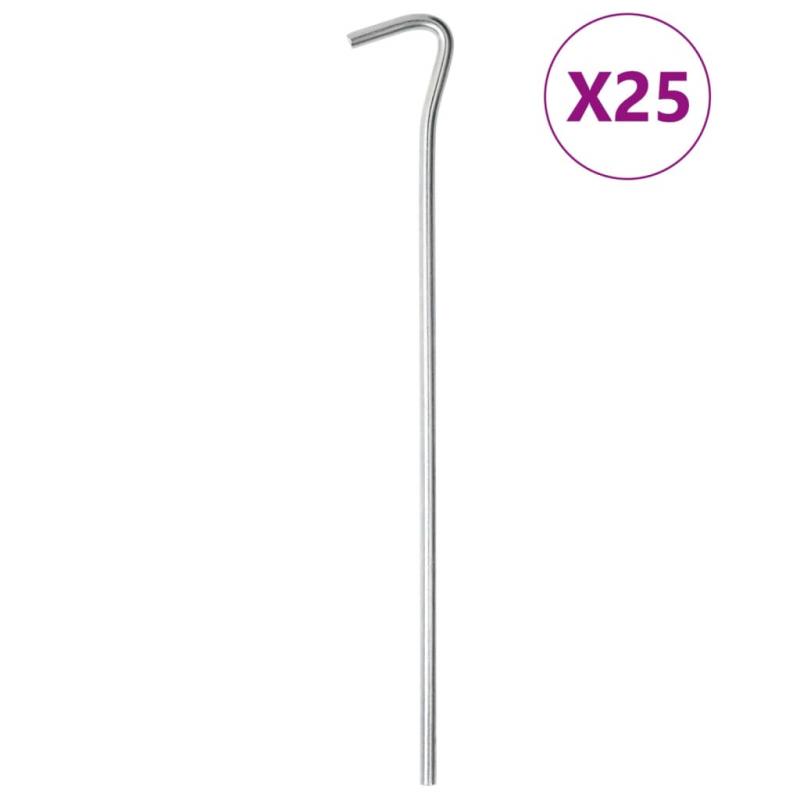 VidaXL Tentharingen 25 st Ø5 mm 23 cm gegalvaniseerd staal