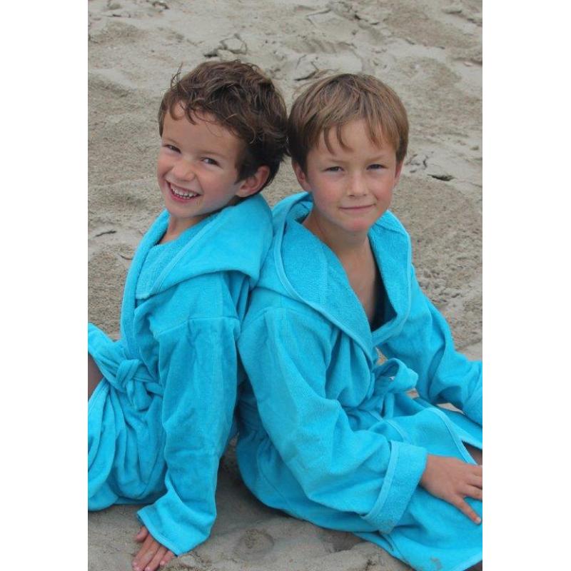 Kinderbadjas in diversen kleuren Turquoise 8 10 jaar