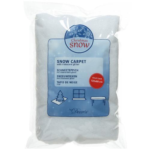 Decoris Sneeuwdeken - wit - 120 x 80 cm - glitter - sneeuwtapijt