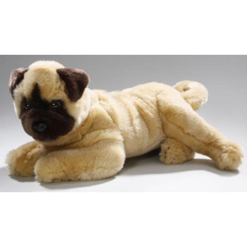 1x Pluche knuffel Mopshond liggend