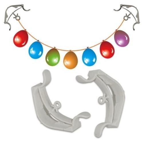 2x Slingers decoratie ophangen hoekklemmen wit