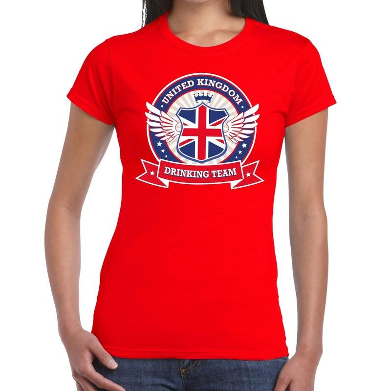 Engeland drinking team t shirt rood dames S