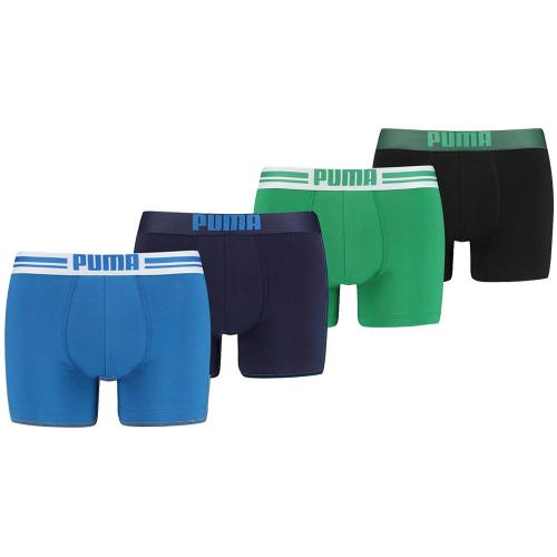 Puma boxershorts Placed Logo 4-pack Blauw/Groen-L