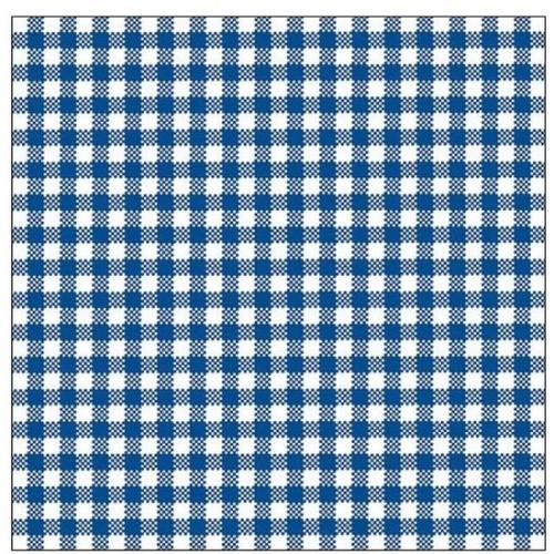 Servetten - geruit/ruitjes - blauw/wit - 60x stuks - 3-laags - feestartikelen party bbq servetten
