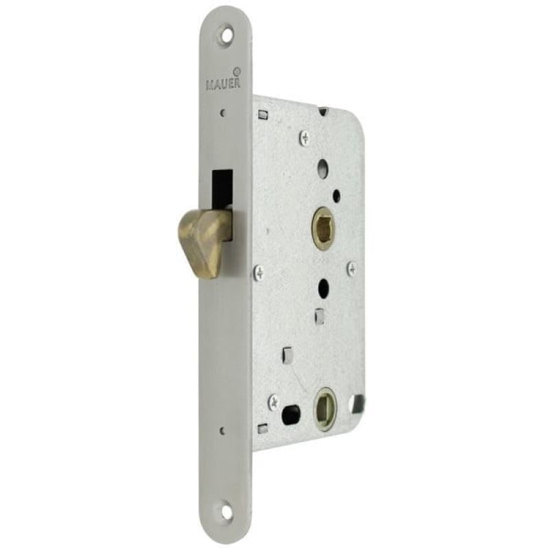 MAUER 1134 Schuifdeurslot Badkamer/WC WC63 DM50 RVS LS/RS (incl. Sluitplaat)