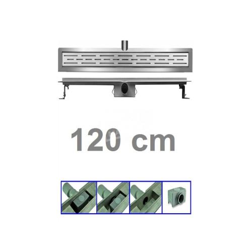 Douchegoot 120 cm RVS met Flens Sifon en Rooster Douchedrain