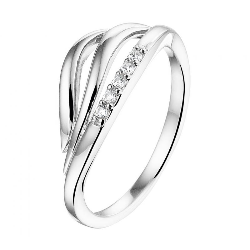 Ring zilver-zirconia zilverkleurig-wit