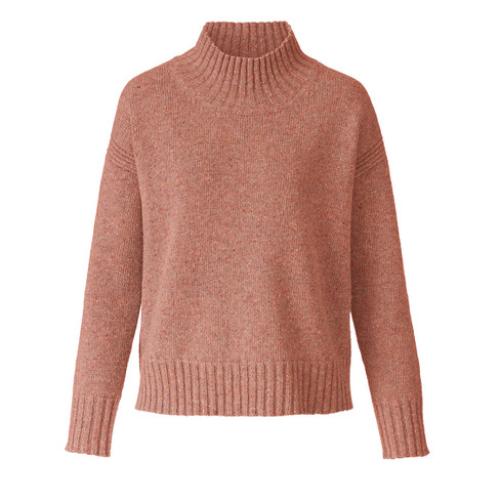Pullover met opstaande kraag van bio-merinowol, meloen Maat: 46